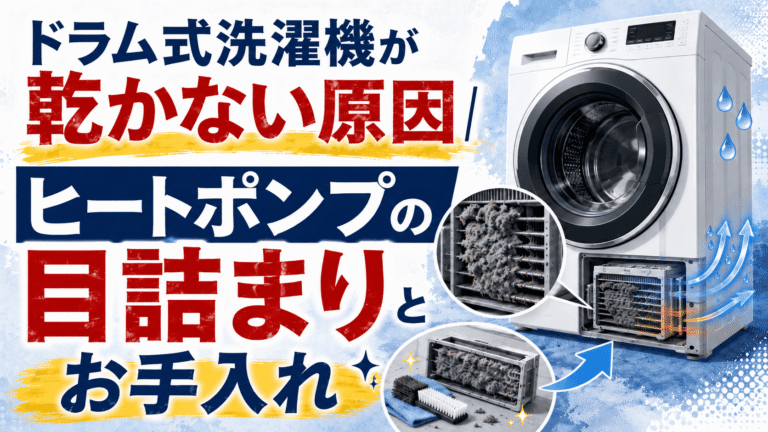 ドラム式洗濯機が乾かない原因とヒートポンプのお手入れ｜長野・松本の洗濯機分解ドットコム