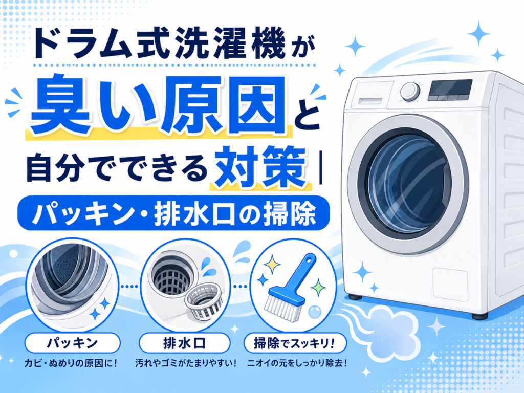 ドラム式洗濯機が臭い原因と自分でできる対策