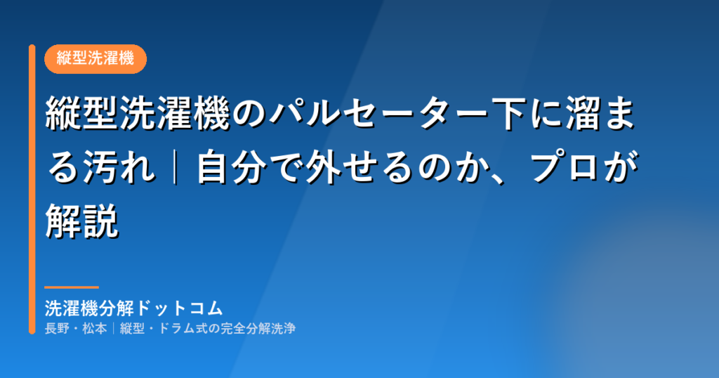 縦型洗濯機のパルセーター下に溜まる汚れと分解洗浄