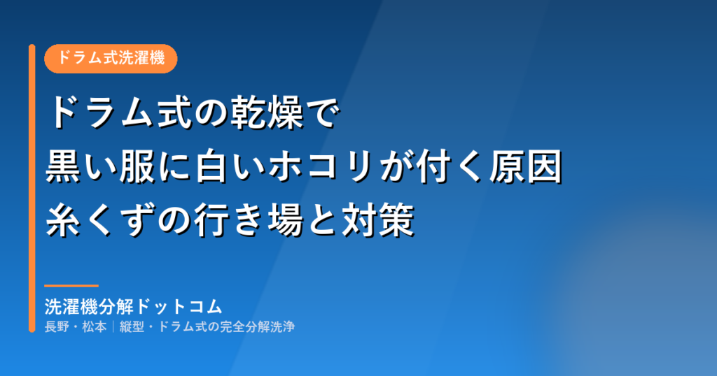 ドラム式の乾燥で黒い服に白いホコリが付く原因｜糸くずの行き場と対策